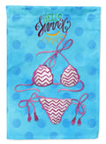 Bikini Swimsuit Blue Polkadot House Flag 28x40 Porch Sleeve Pole Decorative Outside Yard Banner Artwork Wall Hanging, Polyester