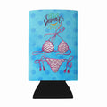 Bikini Swimsuit Blue Polkadot Wine Bottle Hugger Gift Sleeve for Standard 750 ml Bottles, Insulated Reusable Fits Mini Shot & Pint Bottles
