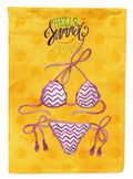 Bikini Swimsuit Yellow Polkadot House Flag 28x40 Porch Sleeve Pole Decorative Outside Yard Banner Artwork Wall Hanging, Polyester