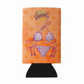 Bikini Swimsuit Orange Polkadot Wine Bottle Hugger Gift Sleeve for Standard 750 ml Bottles, Insulated Reusable Fits Mini Shot & Pint Bottles