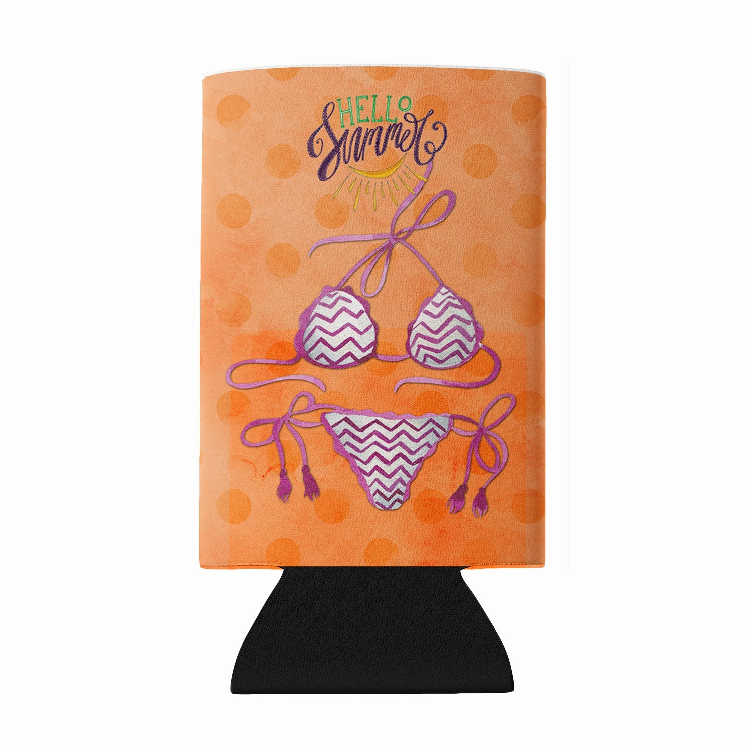 Bikini Swimsuit Orange Polkadot Wine Bottle Hugger Gift Sleeve for Standard 750 ml Bottles, Insulated Reusable Fits Mini Shot & Pint Bottles
