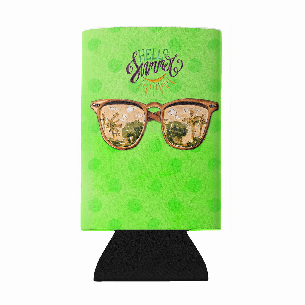 Beach Sunglasses Green Polkadot Wine Bottle Hugger Gift Sleeve for Standard 750 ml Bottles, Insulated Reusable Fits Mini Shot & Pint Bottles