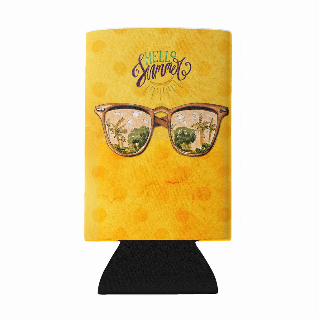 Beach Sunglasses Yellow Polkadot Wine Bottle Hugger Gift Sleeve for Standard 750 ml Bottles, Insulated Reusable Fits Mini Shot & Pint Bottles