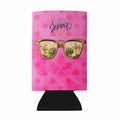 Beach Sunglasses Pink Polkadot Wine Bottle Hugger Gift Sleeve for Standard 750 ml Bottles, Insulated Reusable Fits Mini Shot & Pint Bottles