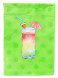Umberella Cocktail Green Polkadot House Flag 28x40 Porch Sleeve Pole Decorative Outside Yard Banner Artwork Wall Hanging, Polyester