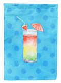 Umberella Cocktail Blue Polkadot House Flag 28x40 Porch Sleeve Pole Decorative Outside Yard Banner Artwork Wall Hanging, Polyester