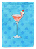 Summer Martini Blue Polkadot House Flag 28x40 Porch Sleeve Pole Decorative Outside Yard Banner Artwork Wall Hanging, Polyester