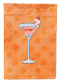 Summer Martini Orange Polkadot House Flag 28x40 Porch Sleeve Pole Decorative Outside Yard Banner Artwork Wall Hanging, Polyester