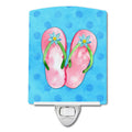 Pink Flip Flops Blue Polkadot Ceramic Night Light Compact, UL-Certified, Ideal for Bedroom, Bathroom, Nursery, Hallway, Kitchen, 6x4x3, Multicolor