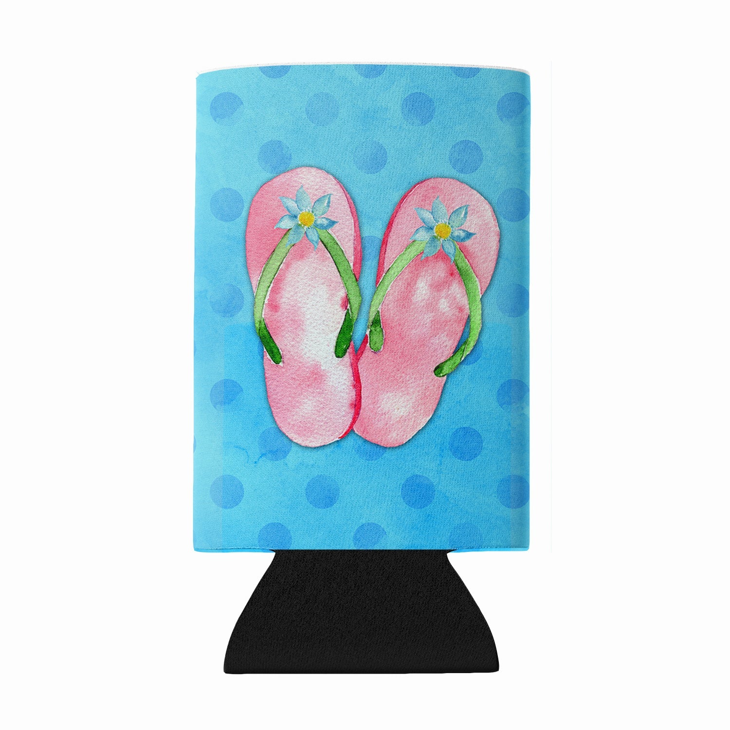 Pink Flip Flops Blue Polkadot Wine Bottle Hugger Gift Sleeve for Standard 750 ml Bottles, Insulated Reusable Fits Mini Shot & Pint Bottles