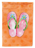 Pink Flip Flops Orange Polkadot House Flag 28x40 Porch Sleeve Pole Decorative Outside Yard Banner Artwork Wall Hanging, Polyester