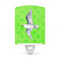 Sea Gull Green Polkadot Ceramic Night Light Compact, UL-Certified, Ideal for Bedroom, Bathroom, Nursery, Hallway, Kitchen, 6x4x3, Multicolor