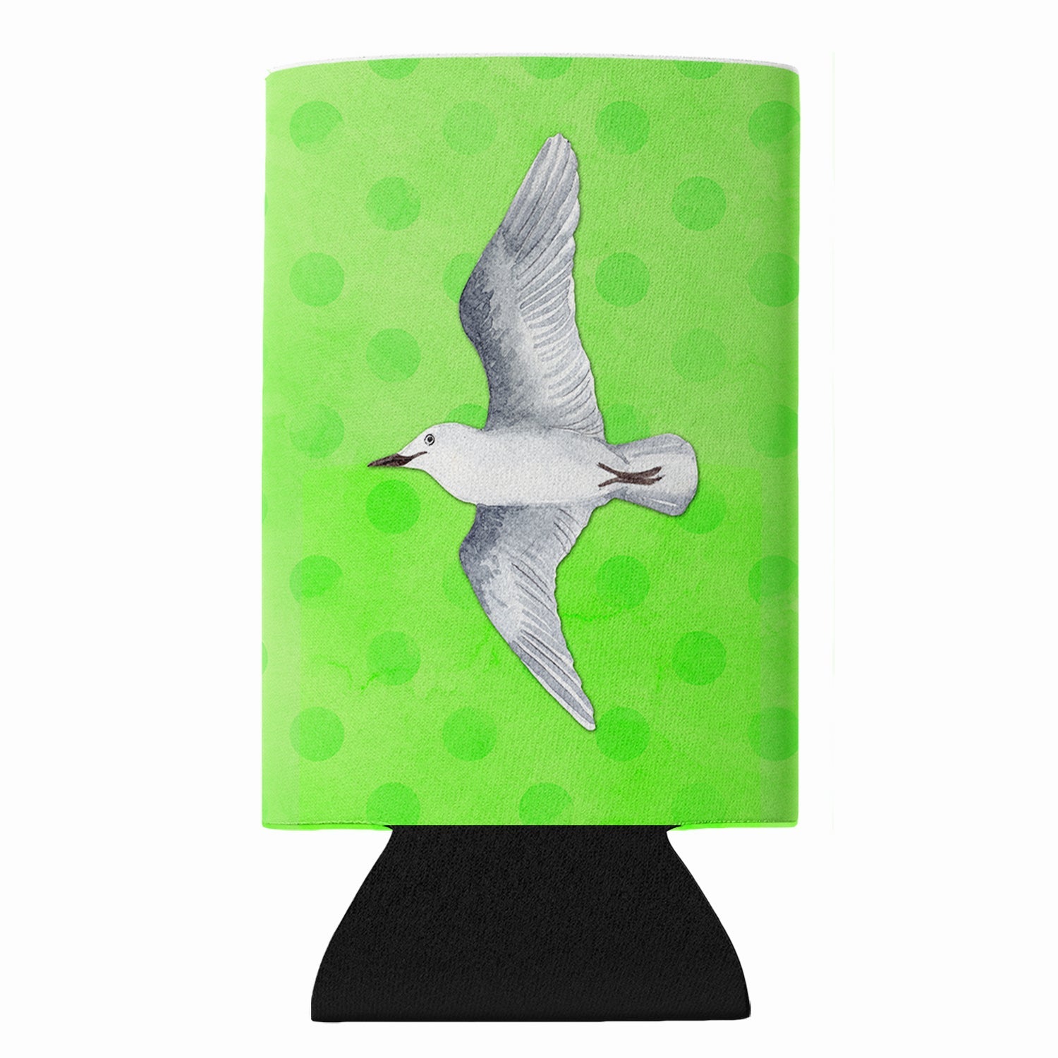 Sea Gull Green Polkadot Slim Can Hugger  Insulated Foam Sleeve for 12 oz Slim Cans, Beer Bottles & Water Bottles, Made in USA
