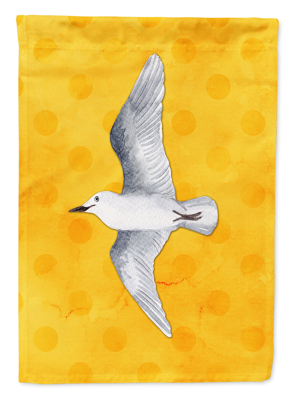 Sea Gull Yellow Polkadot House Flag 28x40 Porch Sleeve Pole Decorative Outside Yard Banner Artwork Wall Hanging, Polyester