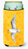 Sea Gull Yellow Polkadot Tall Boy Hugger Can Cooler Sleeve Machine Washable Drink Collapsible Insulator Beverage Insulated Holder