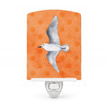 Sea Gull Orange Polkadot Ceramic Night Light Compact, UL-Certified, Ideal for Bedroom, Bathroom, Nursery, Hallway, Kitchen, 6x4x3, Multicolor