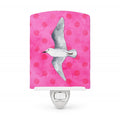 Sea Gull Pink Polkadot Ceramic Night Light Compact, UL-Certified, Ideal for Bedroom, Bathroom, Nursery, Hallway, Kitchen, 6x4x3, Multicolor
