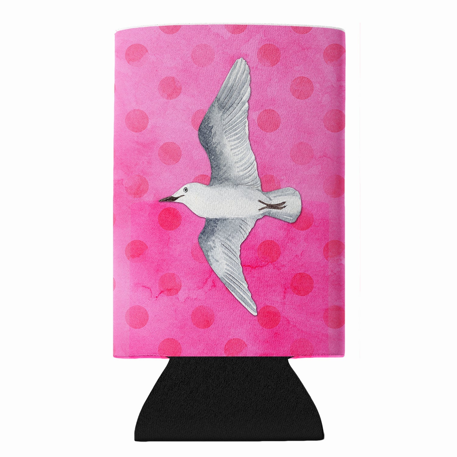 Sea Gull Pink Polkadot Slim Can Hugger  Insulated Foam Sleeve for 12 oz Slim Cans, Beer Bottles & Water Bottles, Made in USA