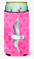 Sea Gull Pink Polkadot Tall Boy Hugger Can Cooler Sleeve Machine Washable Drink Collapsible Insulator Beverage Insulated Holder