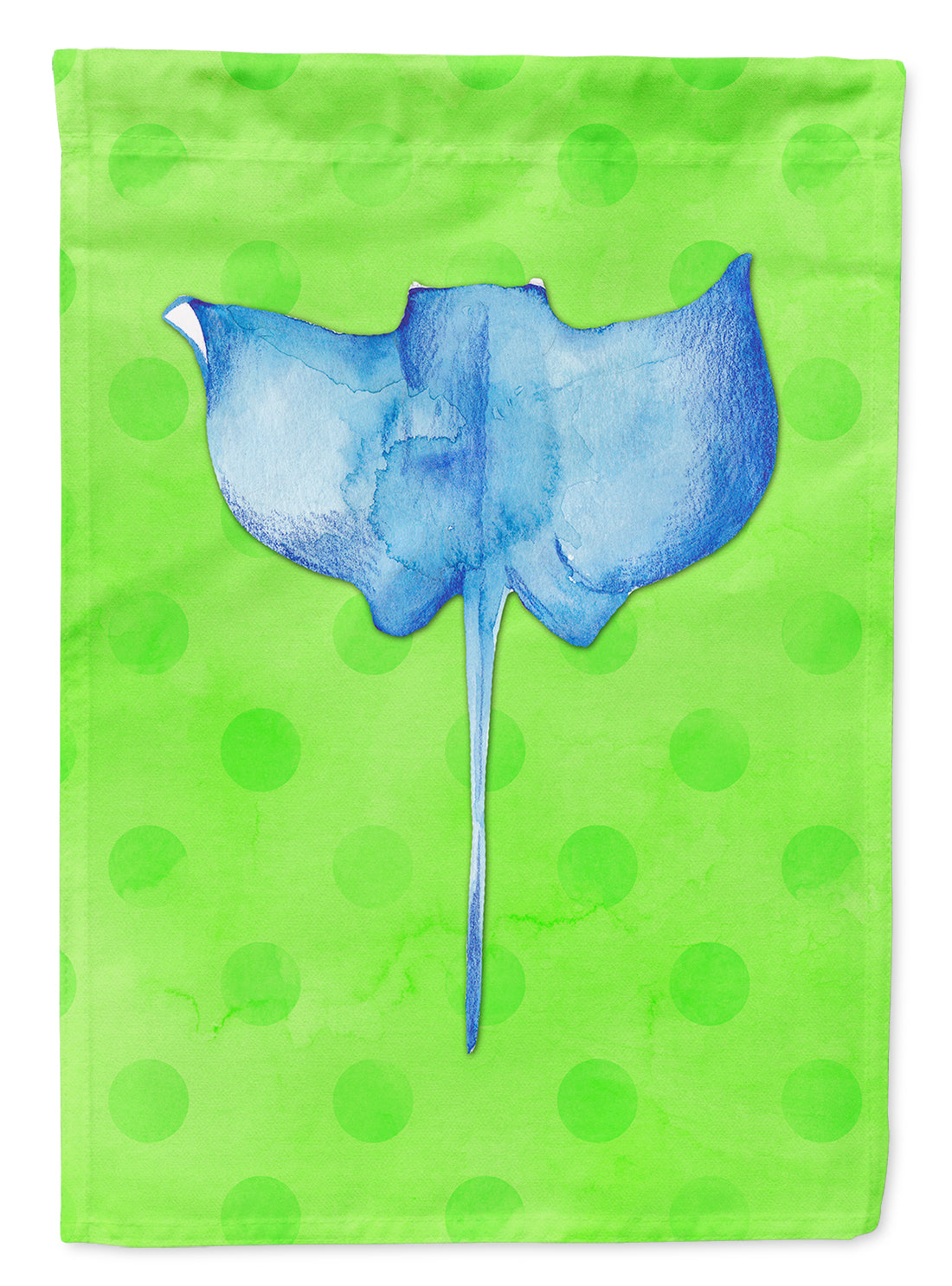Sting Ray Green Polkadot House Flag 28x40 Porch Sleeve Pole Decorative Outside Yard Banner Artwork Wall Hanging, Polyester