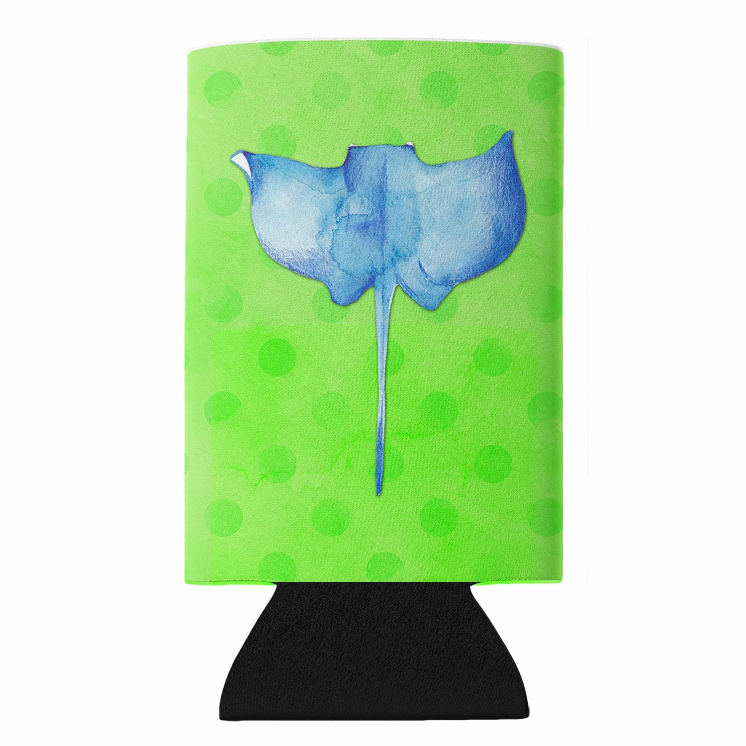 Sting Ray Green Polkadot Slim Can Hugger  Insulated Foam Sleeve for 12 oz Slim Cans, Beer Bottles & Water Bottles, Made in USA