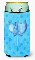 Sting Ray Blue Polkadot Tall Boy Hugger Can Cooler Sleeve Machine Washable Drink Collapsible Insulator Beverage Insulated Holder