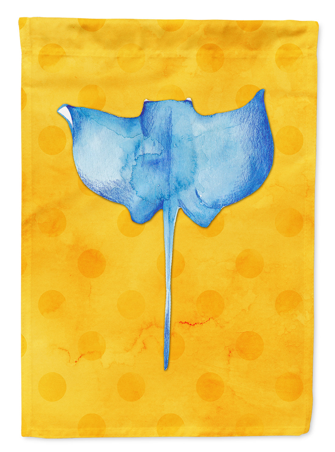 Sting Ray Yellow Polkadot House Flag 28x40 Porch Sleeve Pole Decorative Outside Yard Banner Artwork Wall Hanging, Polyester