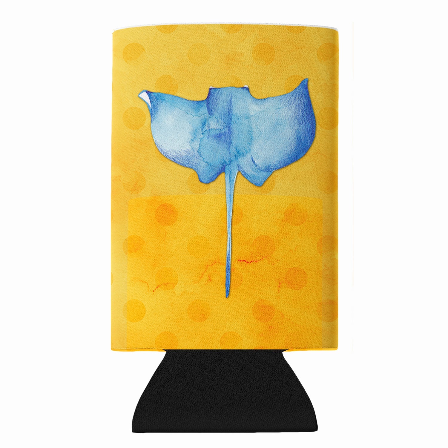 Sting Ray Yellow Polkadot Slim Can Hugger  Insulated Foam Sleeve for 12 oz Slim Cans, Beer Bottles & Water Bottles, Made in USA