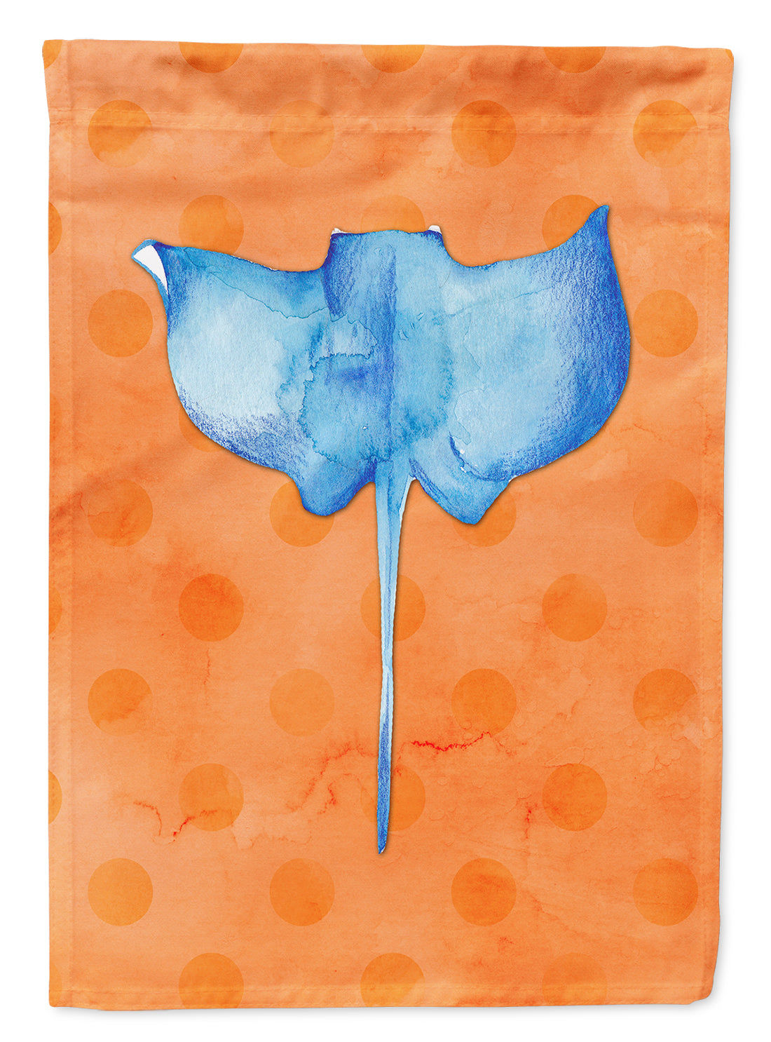 Sting Ray Orange Polkadot House Flag 28x40 Porch Sleeve Pole Decorative Outside Yard Banner Artwork Wall Hanging, Polyester