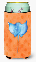 Sting Ray Orange Polkadot Tall Boy Hugger Can Cooler Sleeve Machine Washable Drink Collapsible Insulator Beverage Insulated Holder
