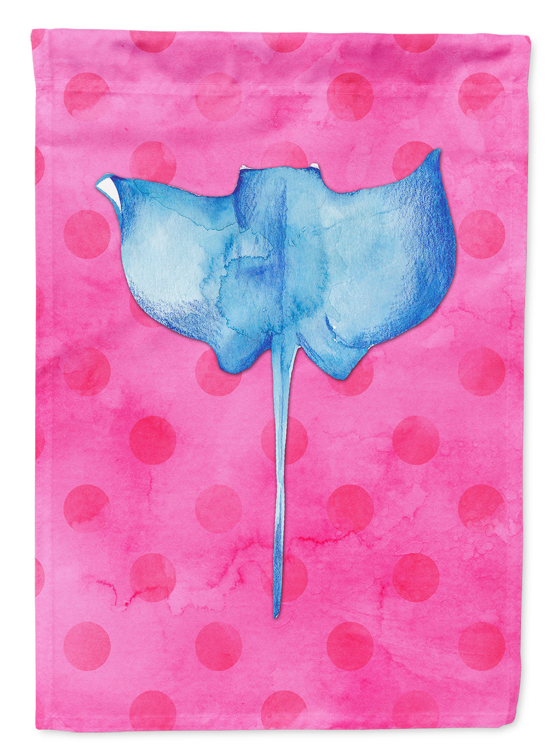 Sting Ray Pink Polkadot House Flag 28x40 Porch Sleeve Pole Decorative Outside Yard Banner Artwork Wall Hanging, Polyester