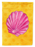 Pink Sea Shell Yellow Polkadot House Flag 28x40 Porch Sleeve Pole Decorative Outside Yard Banner Artwork Wall Hanging, Polyester