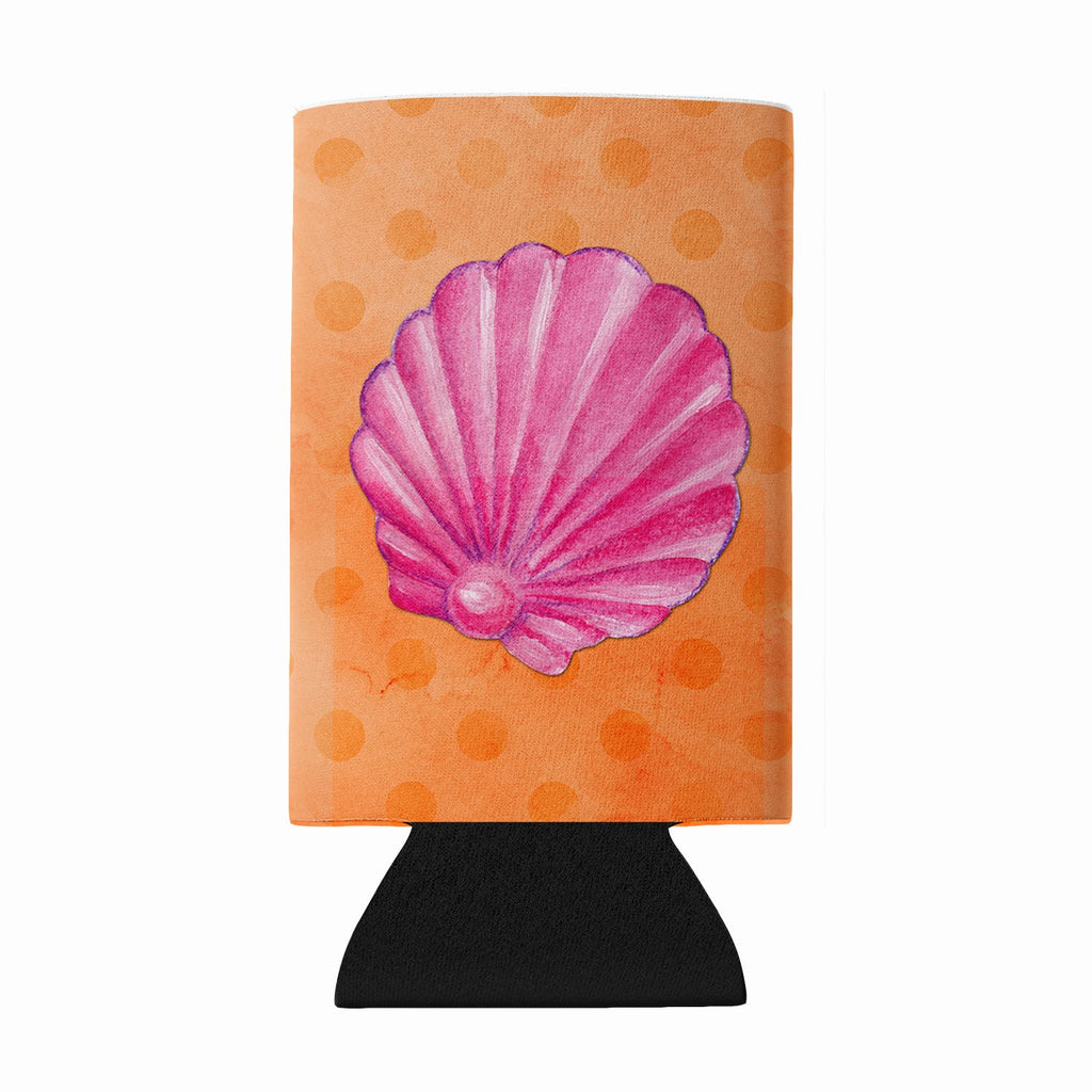 Pink Sea Shell Orange Polkadot Wine Bottle Hugger Gift Sleeve for Standard 750 ml Bottles, Insulated Reusable Fits Mini Shot & Pint Bottles