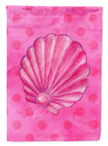 Pink Sea Shell Pink Polkadot House Flag 28x40 Porch Sleeve Pole Decorative Outside Yard Banner Artwork Wall Hanging, Polyester
