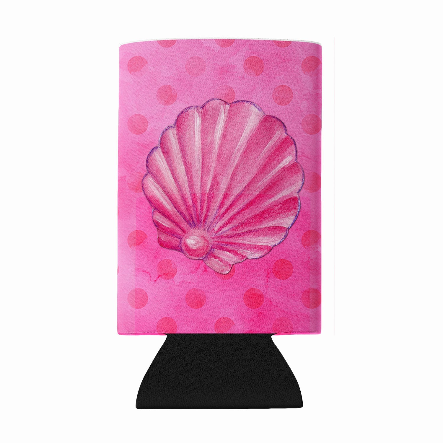 Pink Sea Shell Pink Polkadot Wine Bottle Hugger Gift Sleeve for Standard 750 ml Bottles, Insulated Reusable Fits Mini Shot & Pint Bottles