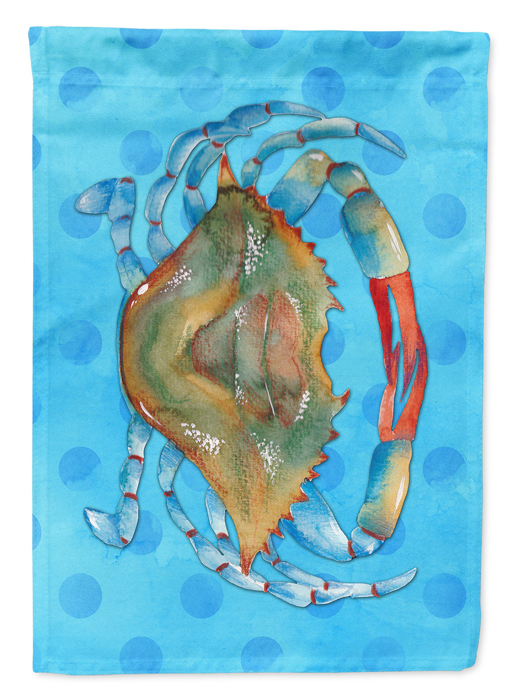Blue Crab Blue Polkadot House Flag 28x40 Porch Sleeve Pole Decorative Outside Yard Banner Artwork Wall Hanging, Polyester