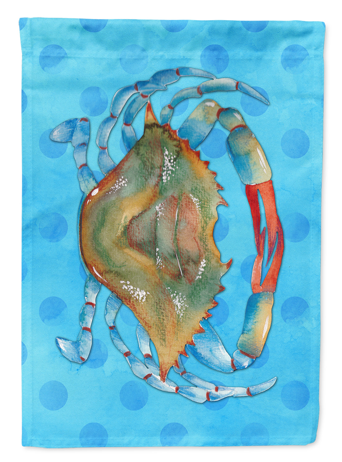 Blue Crab Blue Polkadot House Flag 28x40 Porch Sleeve Pole Decorative Outside Yard Banner Artwork Wall Hanging, Polyester