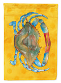 Blue Crab Yellow Polkadot House Flag 28x40 Porch Sleeve Pole Decorative Outside Yard Banner Artwork Wall Hanging, Polyester