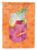 Mason Jar Cocktail Orange Polkadot House Flag 28x40 Porch Sleeve Pole Decorative Outside Yard Banner Artwork Wall Hanging, Polyester
