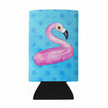 Flamingo Floaty Blue Polkadot Wine Bottle Hugger Gift Sleeve for Standard 750 ml Bottles, Insulated Reusable Fits Mini Shot & Pint Bottles