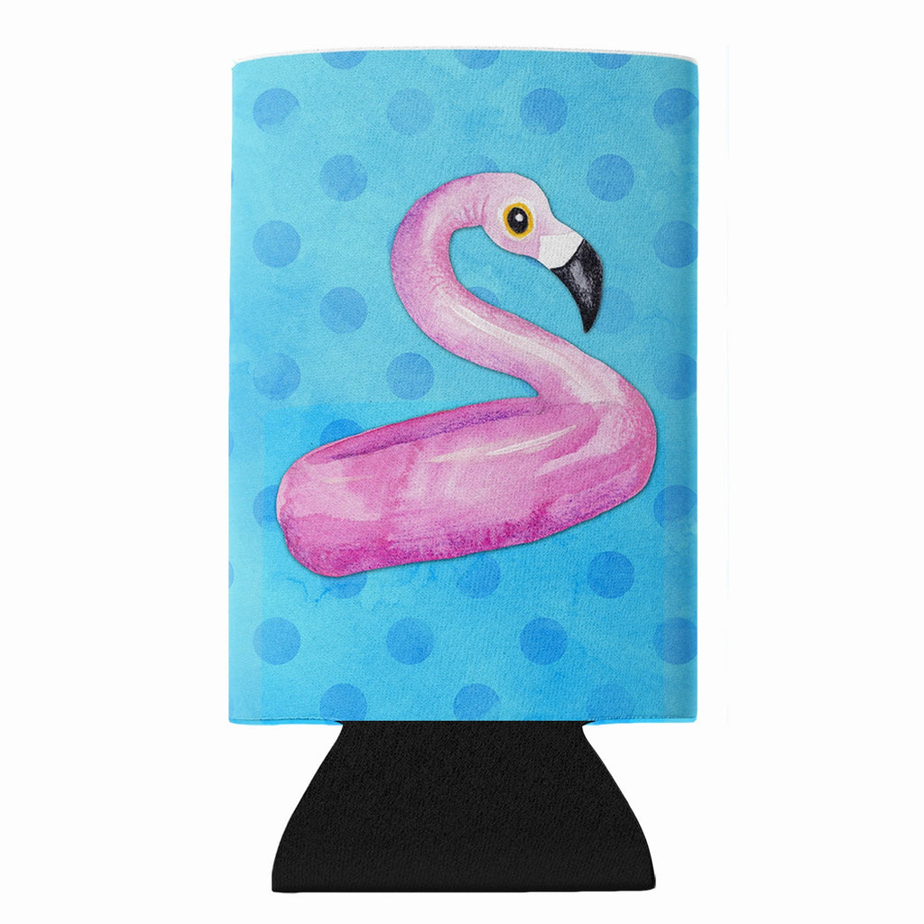 Flamingo Floaty Blue Polkadot Slim Can Hugger  Insulated Foam Sleeve for 12 oz Slim Cans, Beer Bottles & Water Bottles, Made in USA