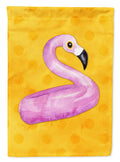 Flamingo Floaty Yellow Polkadot House Flag 28x40 Porch Sleeve Pole Decorative Outside Yard Banner Artwork Wall Hanging, Polyester