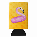 Flamingo Floaty Yellow Polkadot Slim Can Hugger  Insulated Foam Sleeve for 12 oz Slim Cans, Beer Bottles & Water Bottles, Made in USA