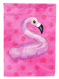 Flamingo Floaty Pink Polkadot House Flag 28x40 Porch Sleeve Pole Decorative Outside Yard Banner Artwork Wall Hanging, Polyester