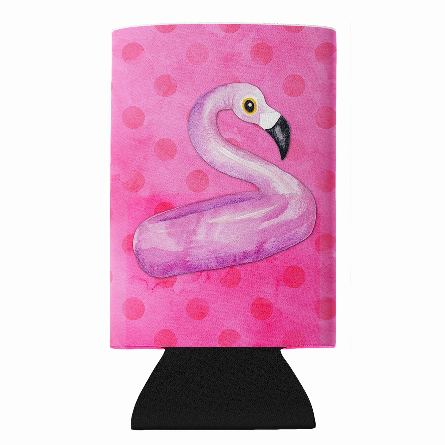 Flamingo Floaty Pink Polkadot Slim Can Hugger  Insulated Foam Sleeve for 12 oz Slim Cans, Beer Bottles & Water Bottles, Made in USA