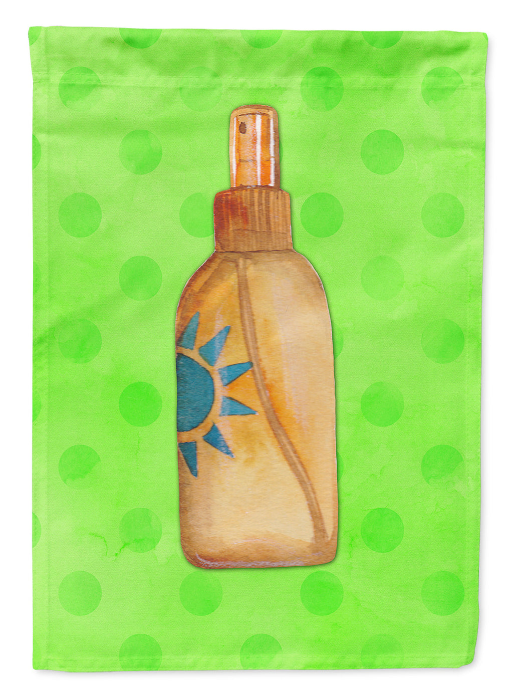 Message in a Bottle Green Polkadot House Flag 28x40 Porch Sleeve Pole Decorative Outside Yard Banner Artwork Wall Hanging, Polyester