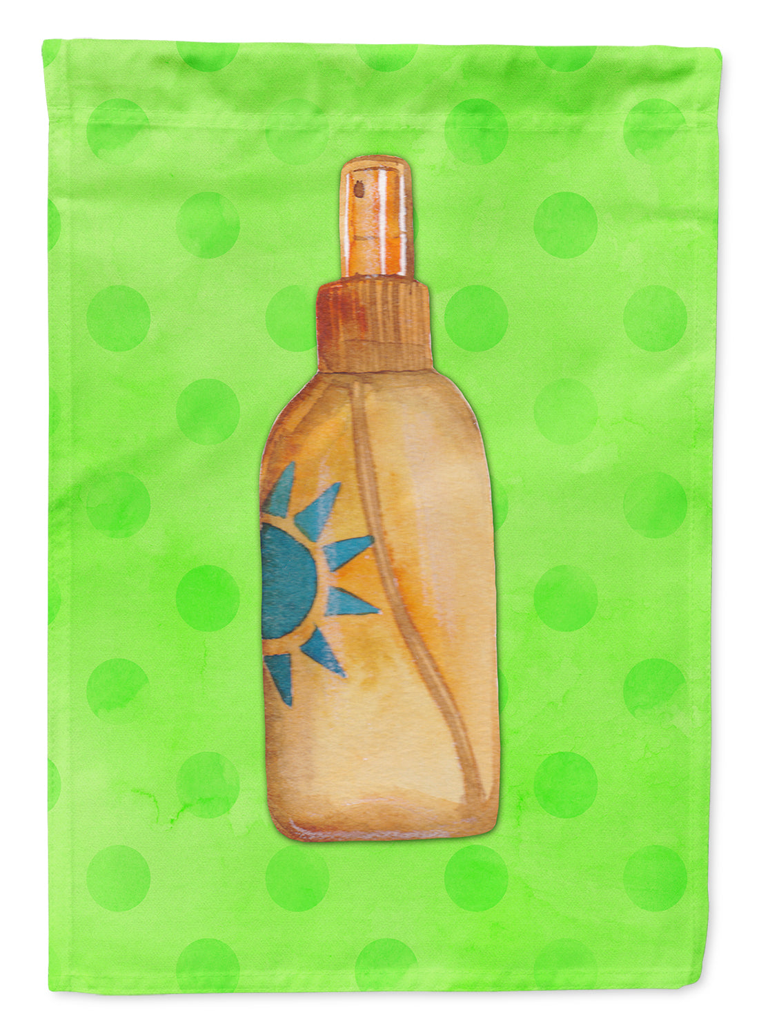 Message in a Bottle Green Polkadot House Flag 28x40 Porch Sleeve Pole Decorative Outside Yard Banner Artwork Wall Hanging, Polyester
