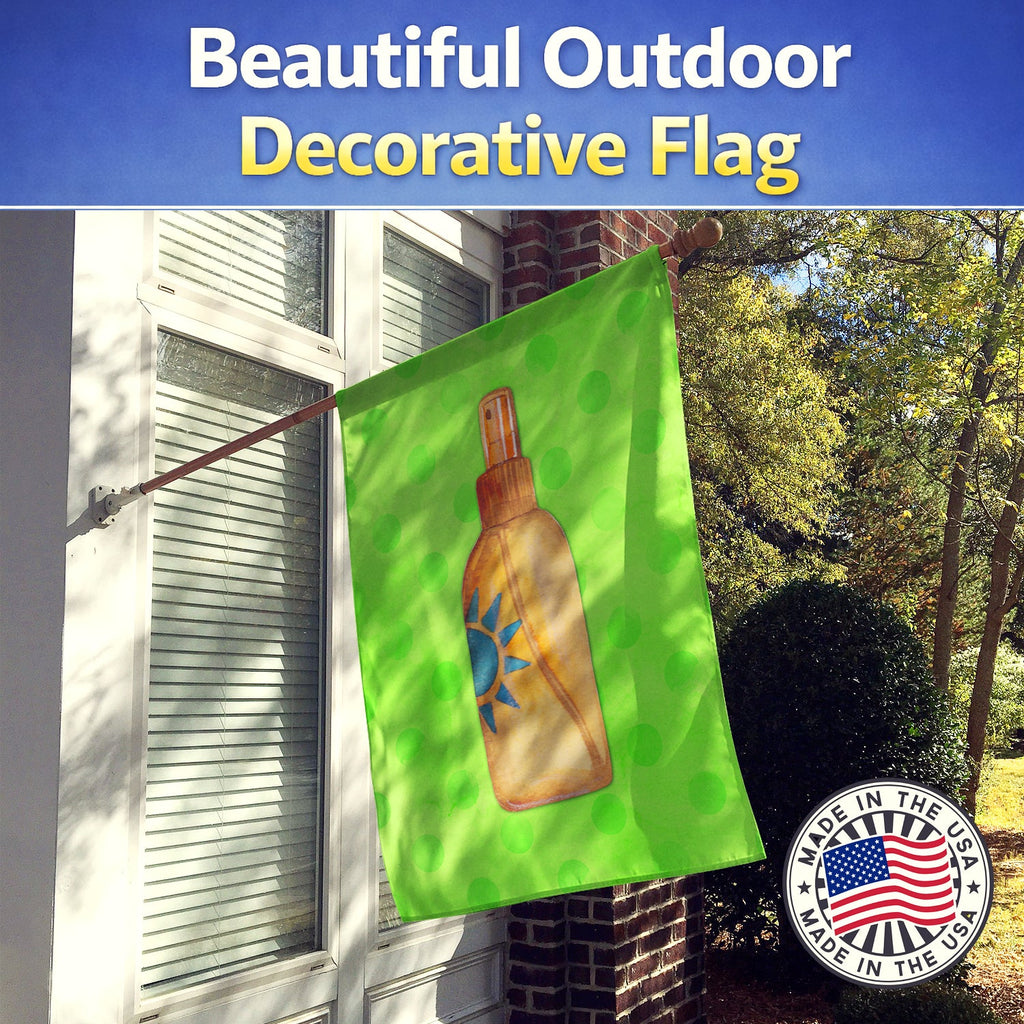 Message in a Bottle Green Polkadot House Flag 28x40 Porch Sleeve Pole Decorative Outside Yard Banner Artwork Wall Hanging, Polyester
