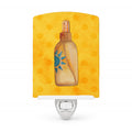 Message in a Bottle Yellow Polkadot Ceramic Night Light Compact, UL-Certified, Ideal for Bedroom, Bathroom, Nursery, Hallway, Kitchen, 6x4x3, Multicolor