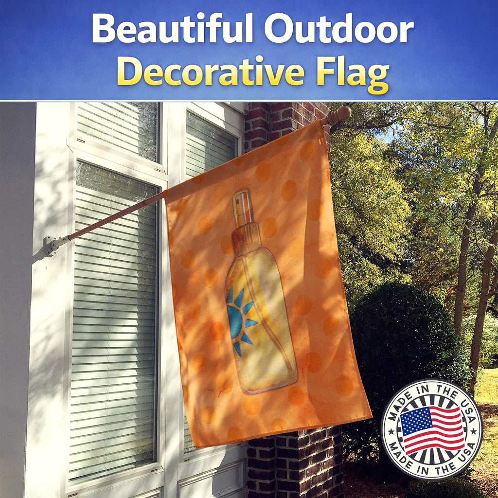 Message in a Bottle Orange Polkadot House Flag 28x40 Porch Sleeve Pole Decorative Outside Yard Banner Artwork Wall Hanging, Polyester